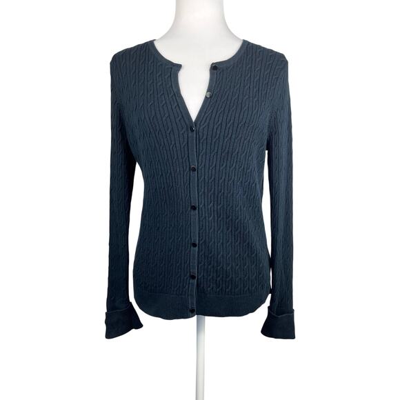Talbots Pima Cotton Knit Cardigan Large - Picture 1 of 8